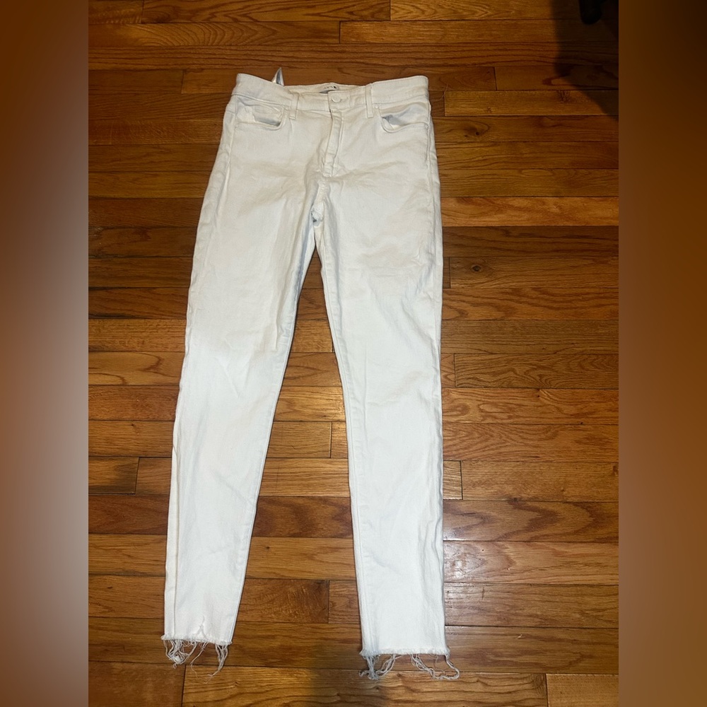 Joe’s Jeans Women White Denim High Rise Skinny Ankle Sz 28 Raw Hem - Picture 1 of 8